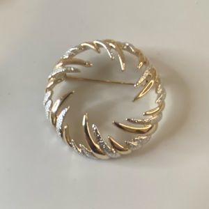 Sarah Cov two tone silver & gold tone brooch